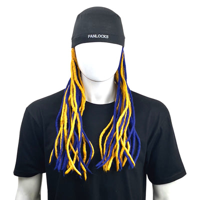Blue and Yellow Dreadlocks Headgear