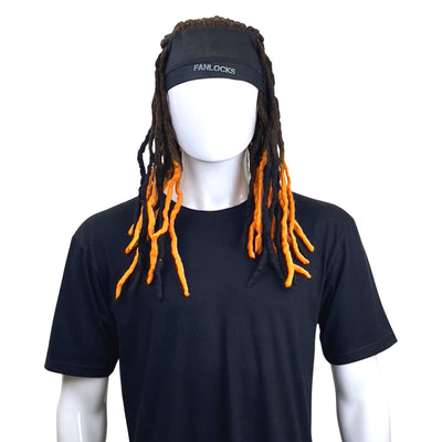Black and Orange Dreadlocks Headband