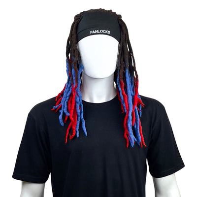 Blue and Red Dreadlocks Headband