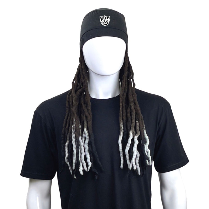 Fanlocks Skullcap and Dreadlocks Black Silver - Main Image