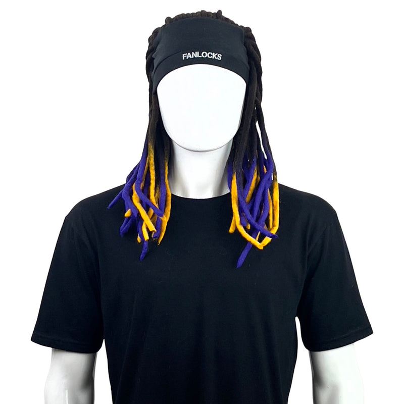 Fanlocks Dreadlocks headband purple and yellow