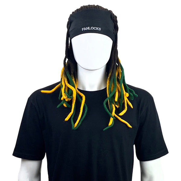 dreadlocks hat green and gold