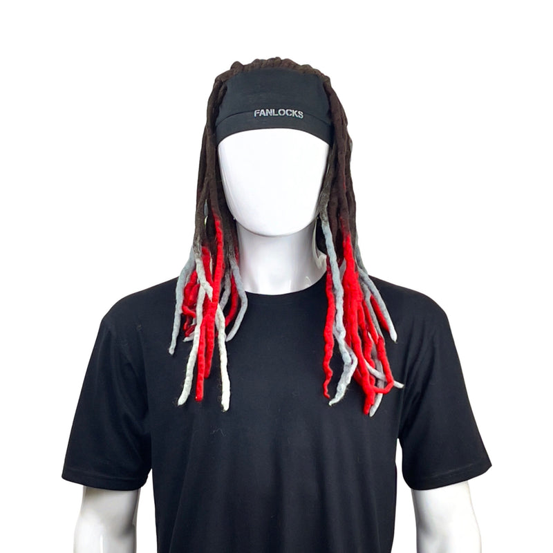 Fanlocks Headband-RedGray-Front
