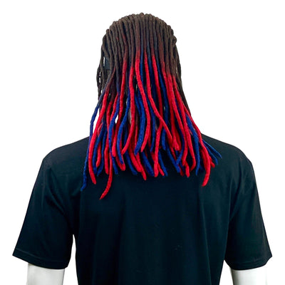 Football Dreadlocks hat red and blue