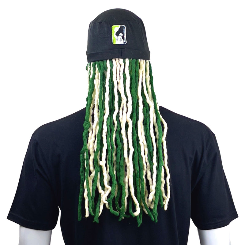 Green and White Dreadlocks Hat